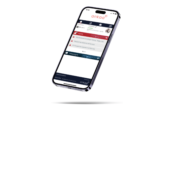 Mobile recruitment app showing a screenshot of a user's profile